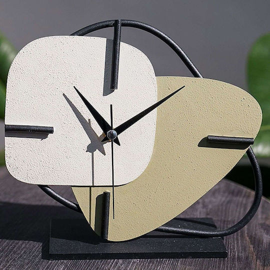 Aberto Design Масов Часовник с Индикатори Металик Бял 901LMN1209