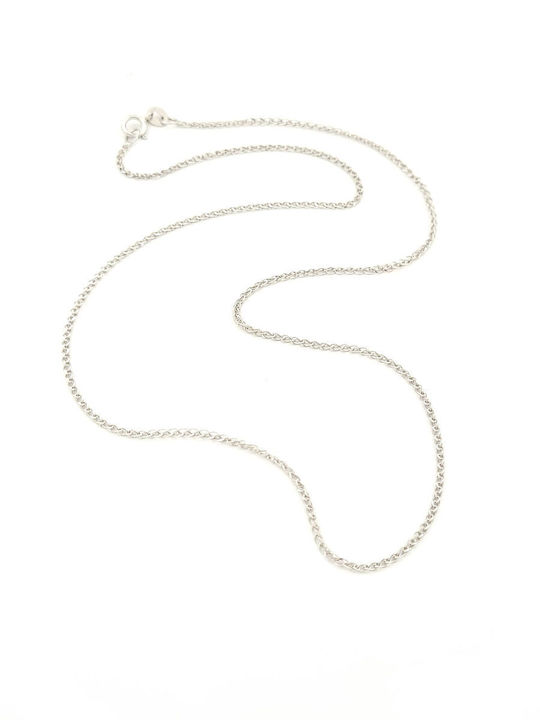 White Gold Chain Neck 14K Thin Thickness 1mm and Length 40cm
