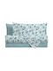 Amo La Casa Sheet Sets Single with Elastic 90x200cm. Sophia Turquoise 3pcs