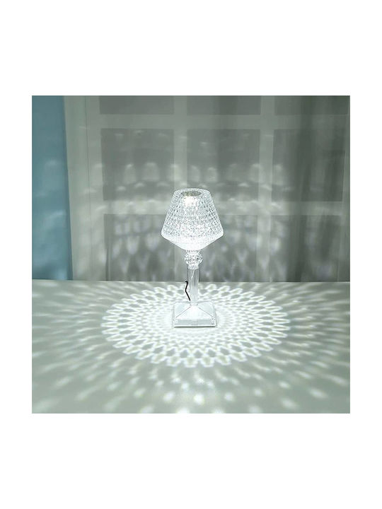 Lampă de masă LED reîncărcabilă RGB Lampă de cristal telecomandă RZ-122 transparentă