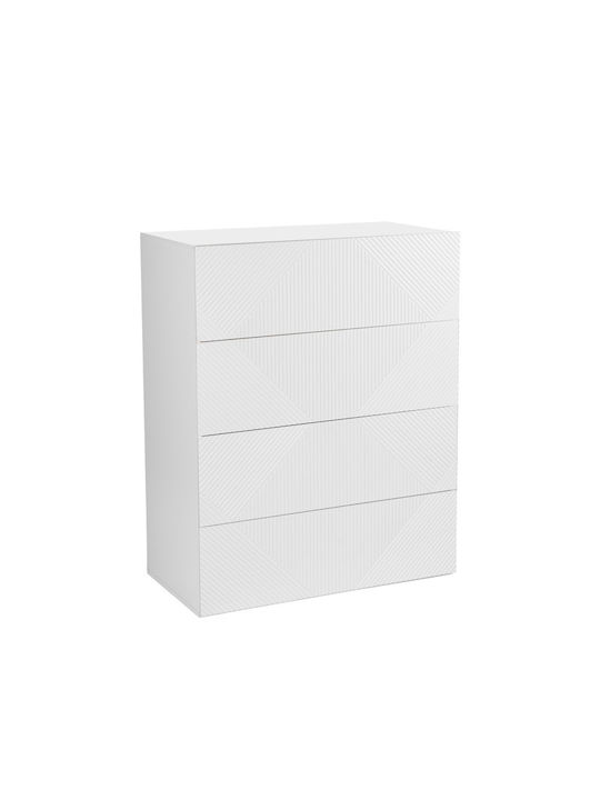Mezza Wooden Chest of Drawers with 4 Drawers White 85x45x85cm