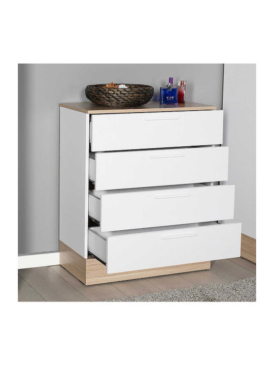 Comoda pentru Dormitor Base cu 4 sertare Oak - White 72x40x88buc
