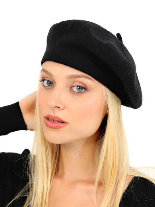 Doca Fabric Women's Beret Hat Black