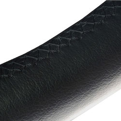 Umbrella Car Steering Wheel Cover Leather Beige with Black Stitching