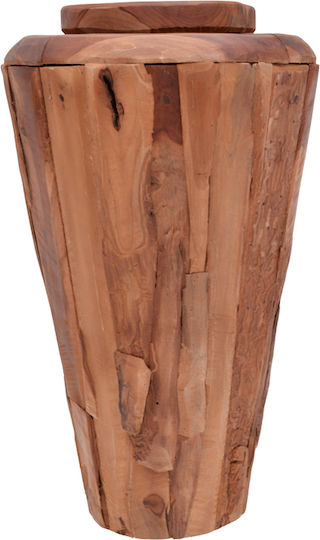 Pakketo Διακοσμητικό Βάζο Ξύλινο Ualan Χρυσό Φ45xΥ80cm
