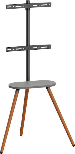 Brateck FS28-44F-04 Βάση Τηλεόρασης Δαπέδου έως 65" και 35kg Ασημί
