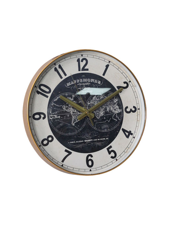 Wall Clock Plastic Gold Ø30cm