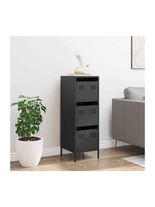 Sertar de Birou Metalică Negru 39x35x103.5cm