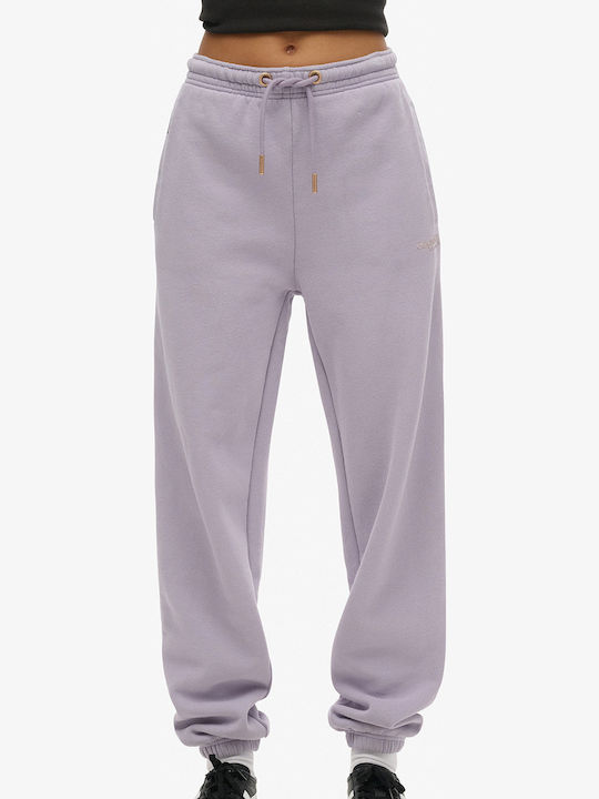 Superdry Παντελόνι Φόρμας με Λάστιχο Lilac