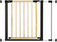 Safety Gate Stairs Adjustable Wooden Steel Frame 82-89cm Black Brown