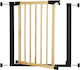 Safety Gate Stairs Adjustable Wooden Steel Frame 75-82cm Black Brown