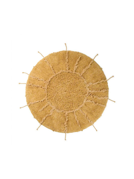 Lorena Canals Kinder Teppich Gelb Rund mit Durchmesser 100cm