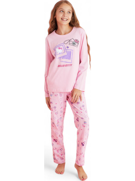 Sexen Kinder Schlafanzug Winterlich Baumwoll Pink