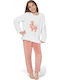 Sexen Kids' Pajamas Winter Fleece Ecru
