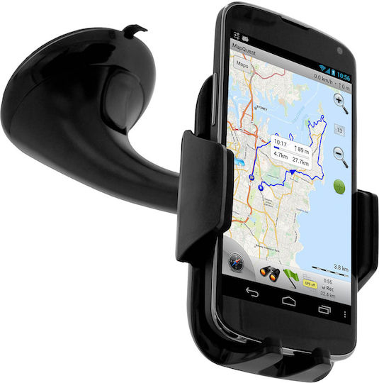 Black Rotary Car Holder Smartphone Suction Cup Mount