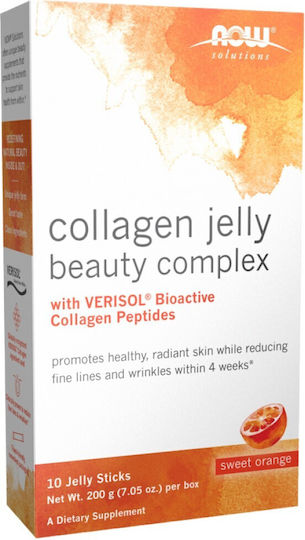 Now Foods Collagen Jelly Beauty Complex Jelly Sticks 10 x 20 Grams Sweet Orange
