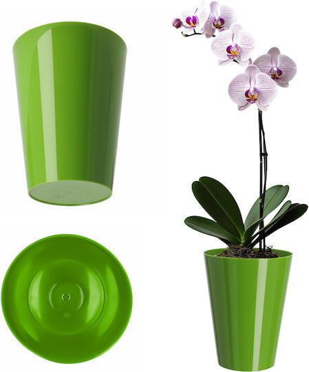 Kadax Orchid Pot Cover Plastic Flower Pot 13cm Green