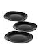 Set 3 Farfurii Plate Kadax 28cm Negre Platețe Superficiale
