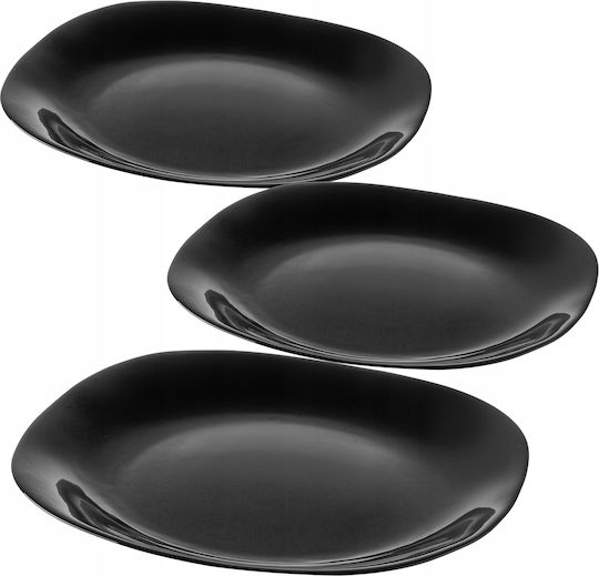 Kadax Speiseteller 28cm Flache Schwarze Teller Set 3