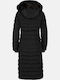 Santorin Lady Super Long Women's Puffer Jacket for Winter Black