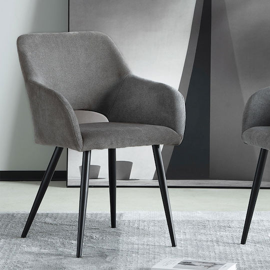 Πολυθρόνα Τραπεζαρίας Tiyana 60.5x55x83εκ. Grey