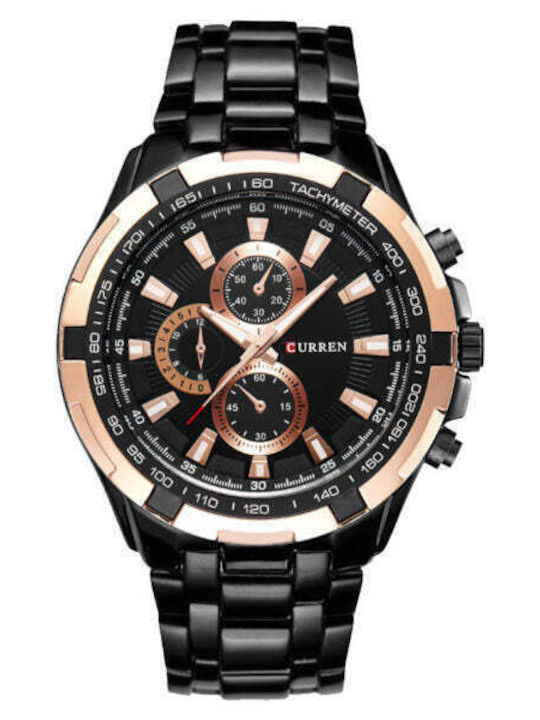 Curren Ανδρικό Ρολόι 46mm Μπαταρίας με Μαύρο Με...