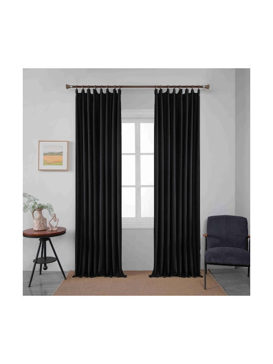 SpitiBazaar Perdea Fereastră Cu Coafură Neagră 270x280cm