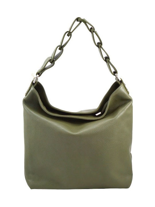 Mybag Δερμάτινη Γυναικεία Τσάντα Ώμου Πράσινη