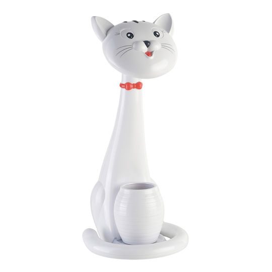 HomeMarkt Led Kids Desk Lamp Badoo Cat with Design Projection White