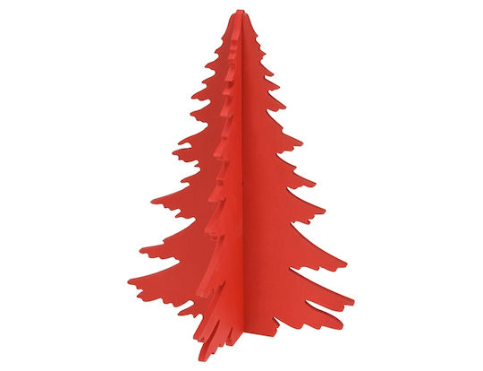 Christmas Decorative Wood Tree 30cm Red