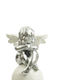 Zen Collection Weihnachtliche Kunststoff Figur Cherub Silber Länge 8cm
