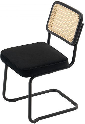 Scaune Sala de mese Catifelate Negru 2buc 45x57x83.5buc
