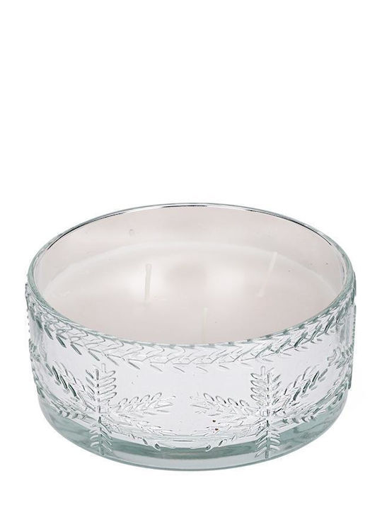 Zaros Christmas Glass Silver Candle