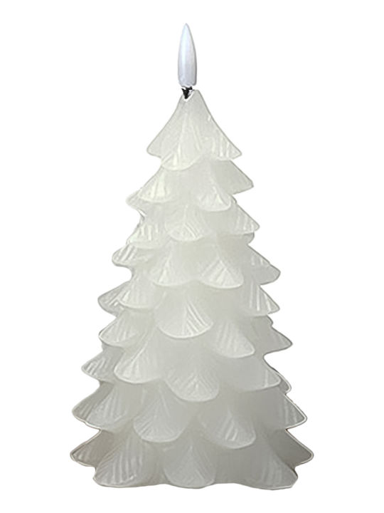 Zaros Christmas White Battery Candle 19.5x12.5cm
