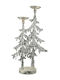 Zen Collection Χριστουγεννιάτικο Μεταλλικό Κηροπήγιο Ασημί 64x33εκ.