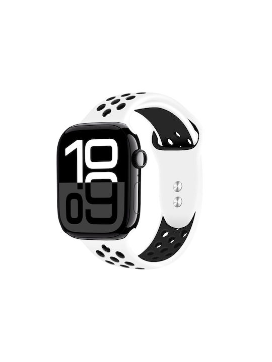 Crong Duo Sport Strap for Apple Watch 38 40 41 42 mm White and Black