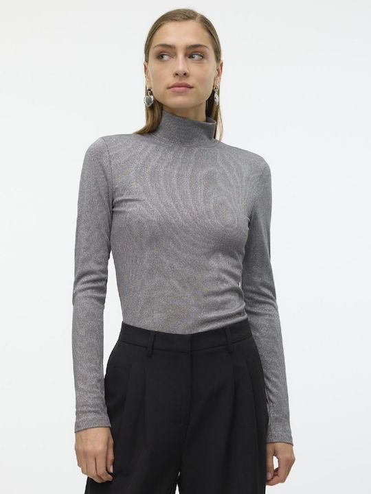 Vero Moda Women's Blouse Long Sleeve Turtleneck grey