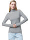 Women's Blouse Cotton Long Sleeve Turtleneck Striped Off White