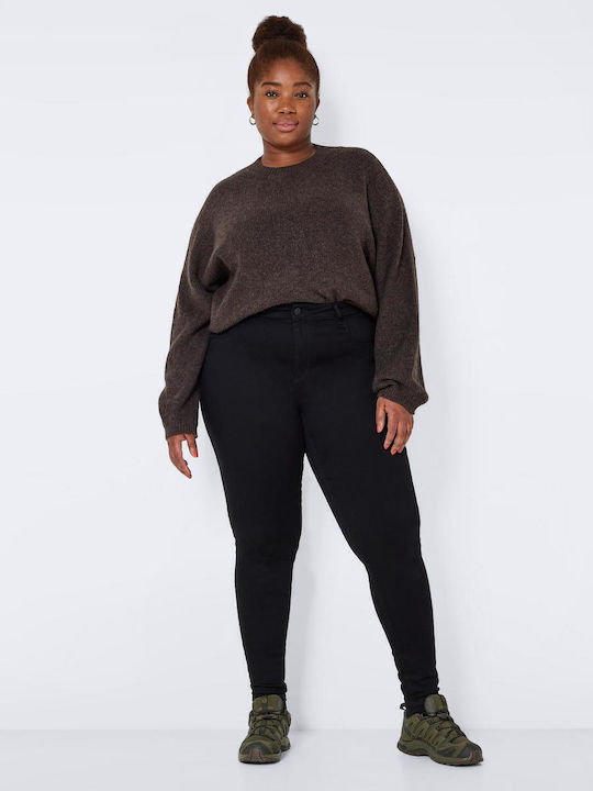 High Waist Women's Jean Trousers in Skinny Fit Black