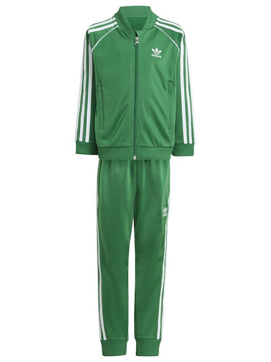 adidas Kids Sweatpants Set Green 2pcs Adicolor Sst Track Suit IY4791
