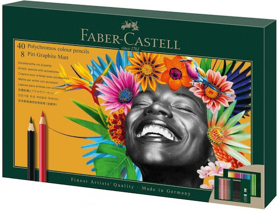 Faber-Castell Σετ 50 Μολύβια HB με Γόμα Γκρι