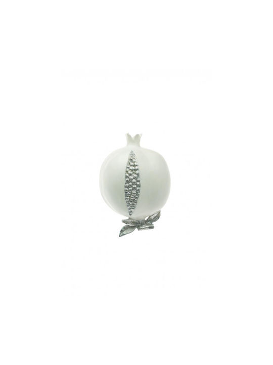 White Silver Polyester Pomegranate 18x9x8cm