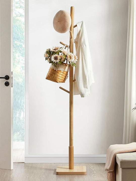 Vasagle Wooden Coat Rack Beige 30x30x175cm