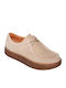 Leather Women's Moccasins in Beige Color