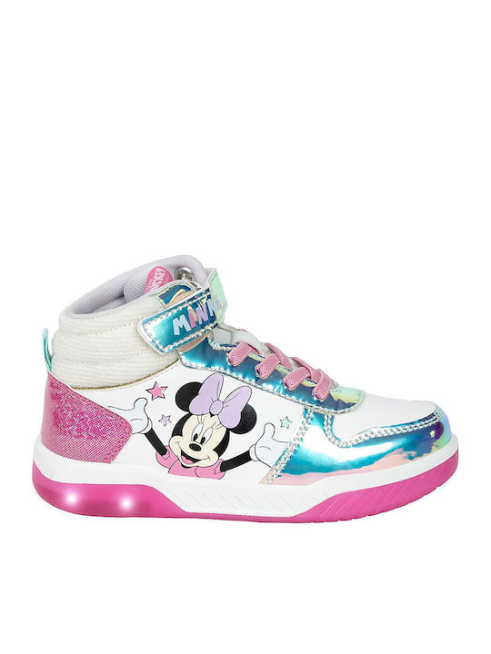Παιδικά Sneakers High με Φωτάκια Φούξια