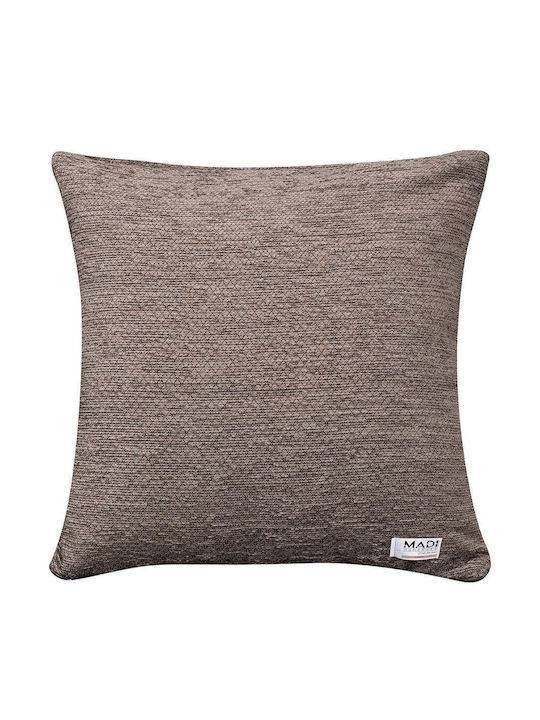 Madi Διακοσμητική Μαξιλαροθήκη Akonik Brown 45x45εκ.