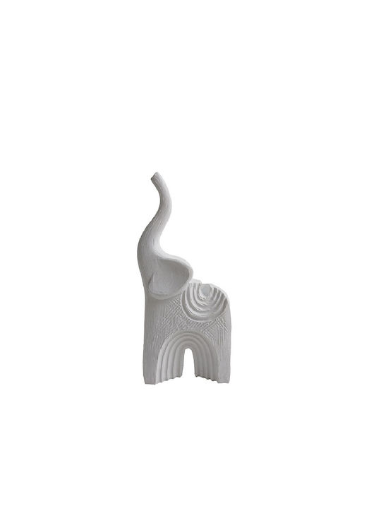 Weißer Elefant Polyresin 22cm