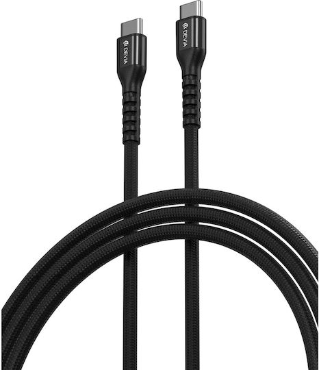 Devia USB 2.0 Cable USB-C Male - USB-C 60W PD Black 1.5m EC318