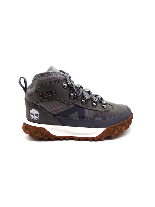 Motion 6 Mid Lederne Kinderstiefeletten mit Schnürsenkeln Gray
