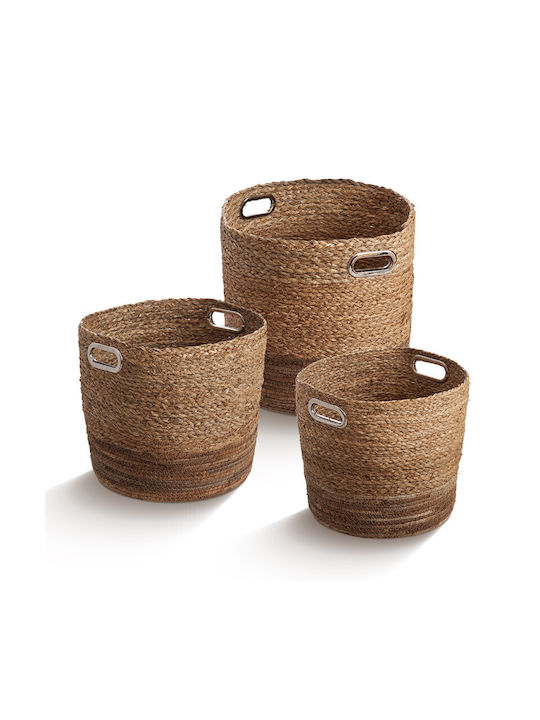 JK Home Decoration Set Decorative Bamboo Baskets Brown 3 Pieces